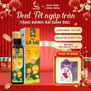 Dầu Ăn Dặm Cho Bé NutriAZ Cá Hồi Bổ Sung Gan Cá Tuyết Phát Triển Trí Não Cho Bé Nhập Khẩu Châu Âu