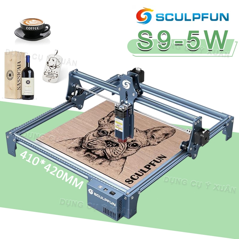 Máy khắc Laser SCULPFUN S9 Máy khắc CNC 5W Khắc gỗ, bìa cứng, da, INOX, tấm acrylic
