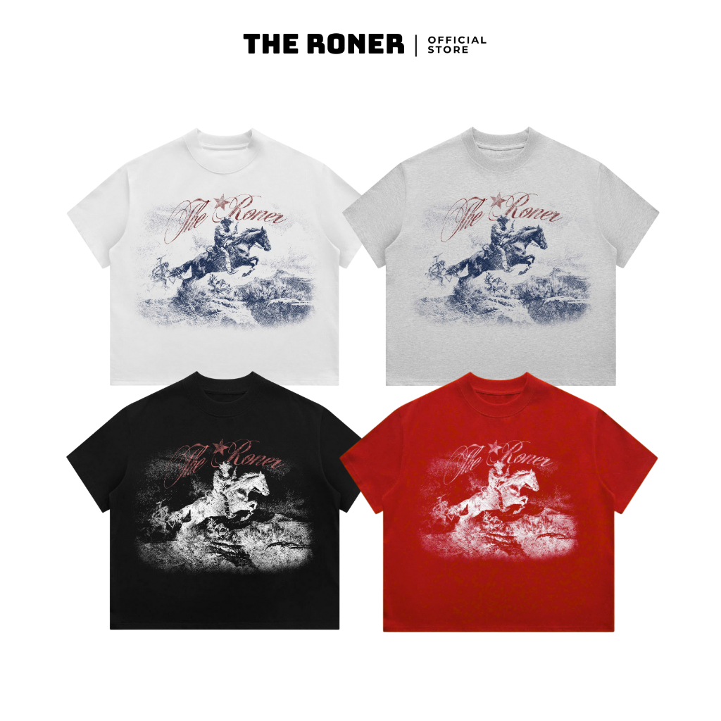 Áo thun BOXY Local Brand "WAR HORSE" THE RONER 100% Cotton Form Rộng Nam Nữ Unisex