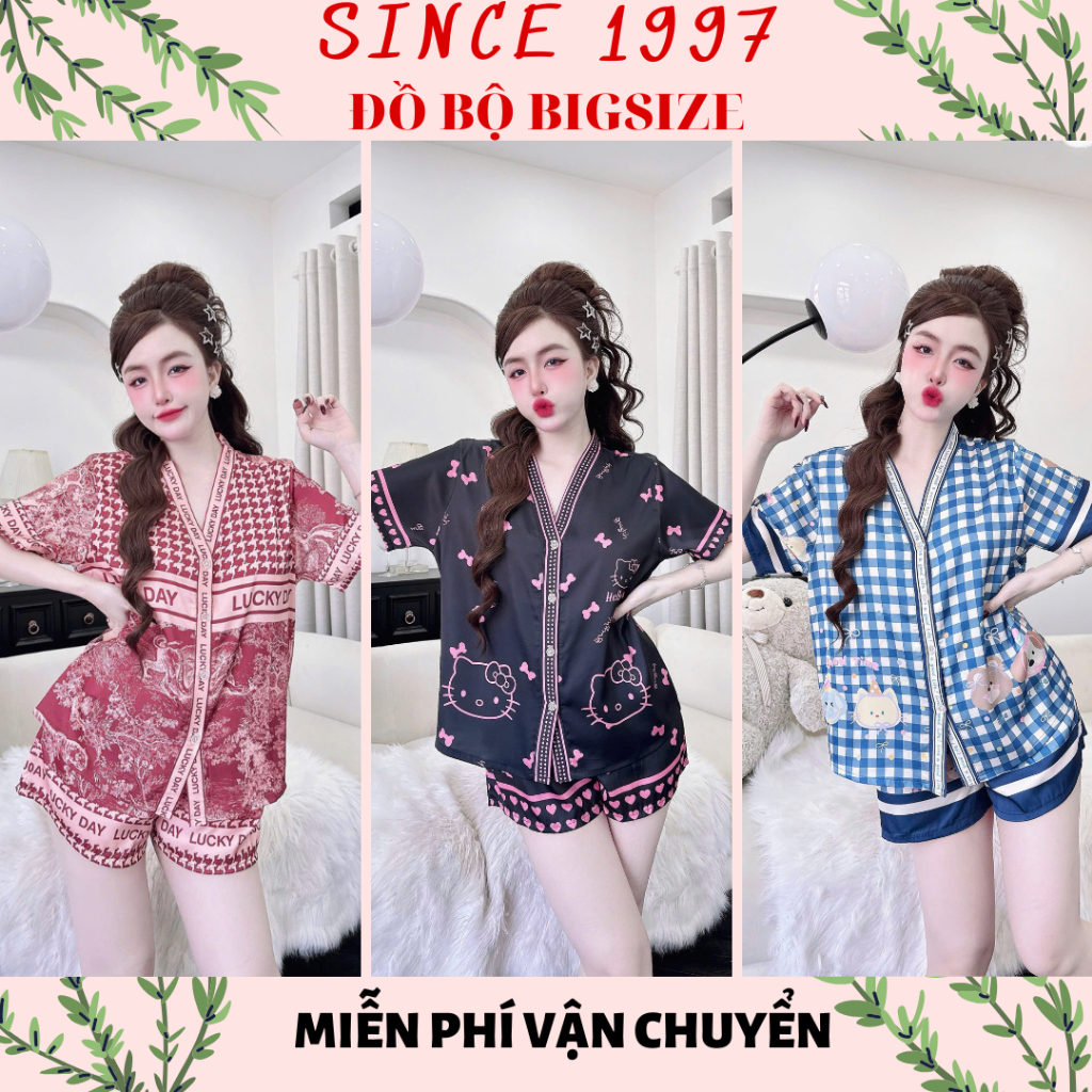 [55-100kg] Đồ bộ bigsize ĐÙI, Since1997 Pijama bigsize Đồ ngủ bigsize lụa LATIN cao cấp siêu mềm mịn