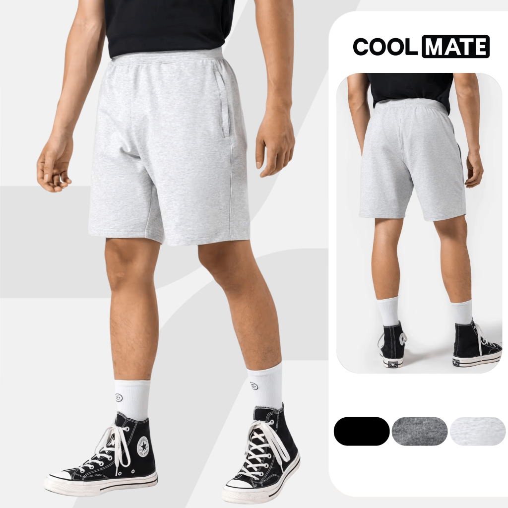 Quần đùi Short Nam New French Terry V2 co giãn (thêu logo) Coolmate