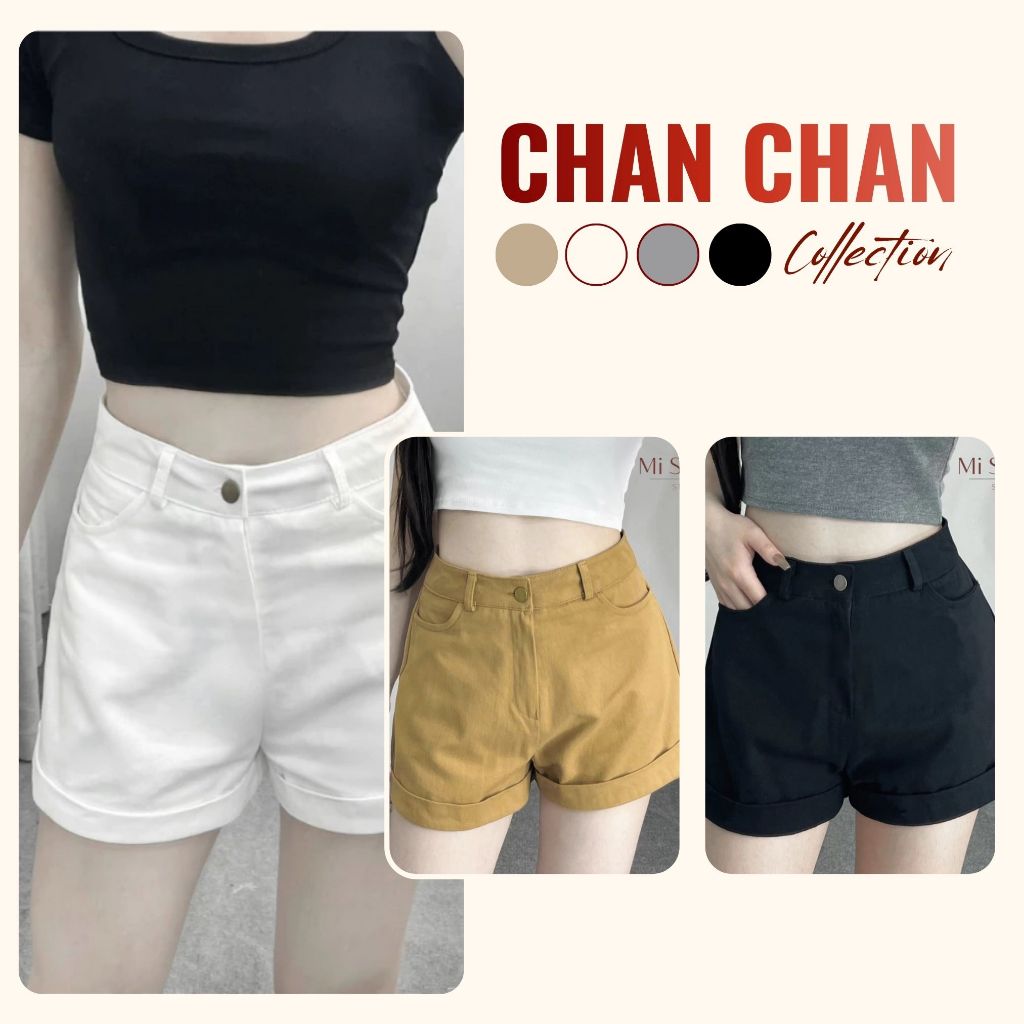 Quần Short Kaki Cạp Cao BigSize ChanChan - Quần Đùi Gập Gấu Phong Cách Hàn Quốc Trẻ Trung XS-3XL