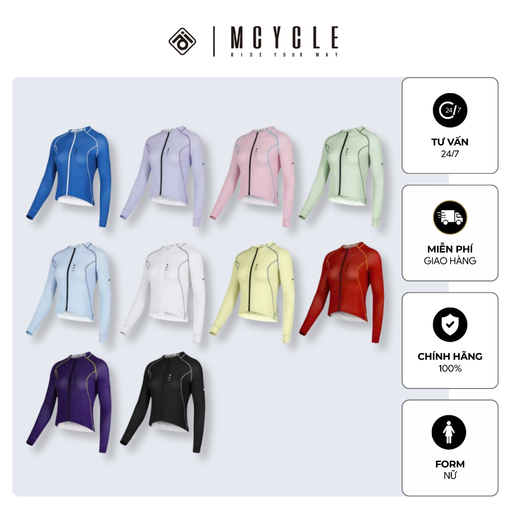 Áo đạp xe dài tay nữ MY341 chính hãng Mcycle