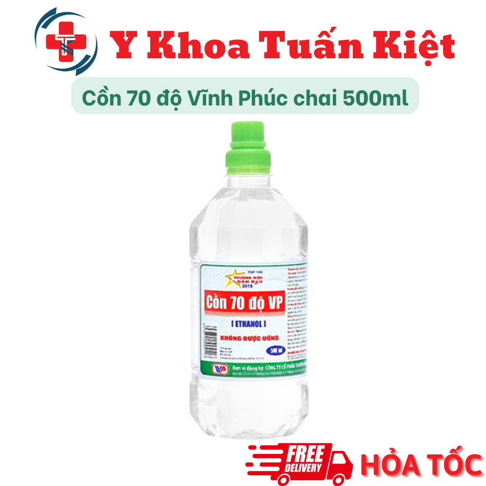 ✅ [Hỏa tốc] Cồn 70 độ Vĩnh Phúc (Chai 500ml) Nắp thường