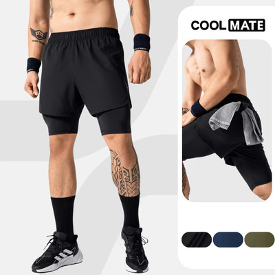 [MUA 2 GIẢM 5%]Quần Short thể thao nam Gym Power 2 lớp co giãn, thấm hút, nhanh khô Coolmate