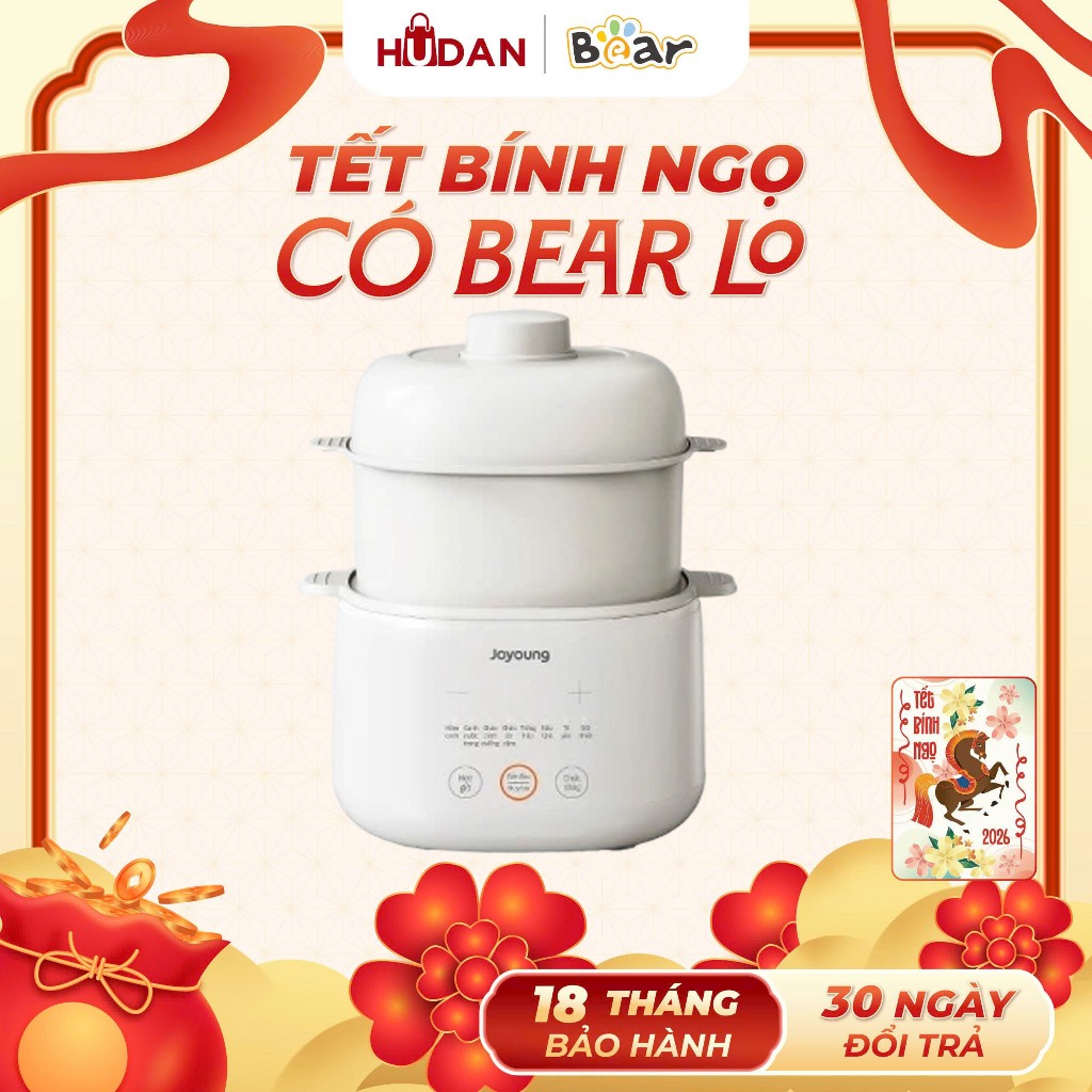 Nồi nấu cháo chậm JoYoung bảo hành 24 tháng JSC-107 (1L 1 thố sứ) / JSC-187 (1.8L 3 thố sứ)