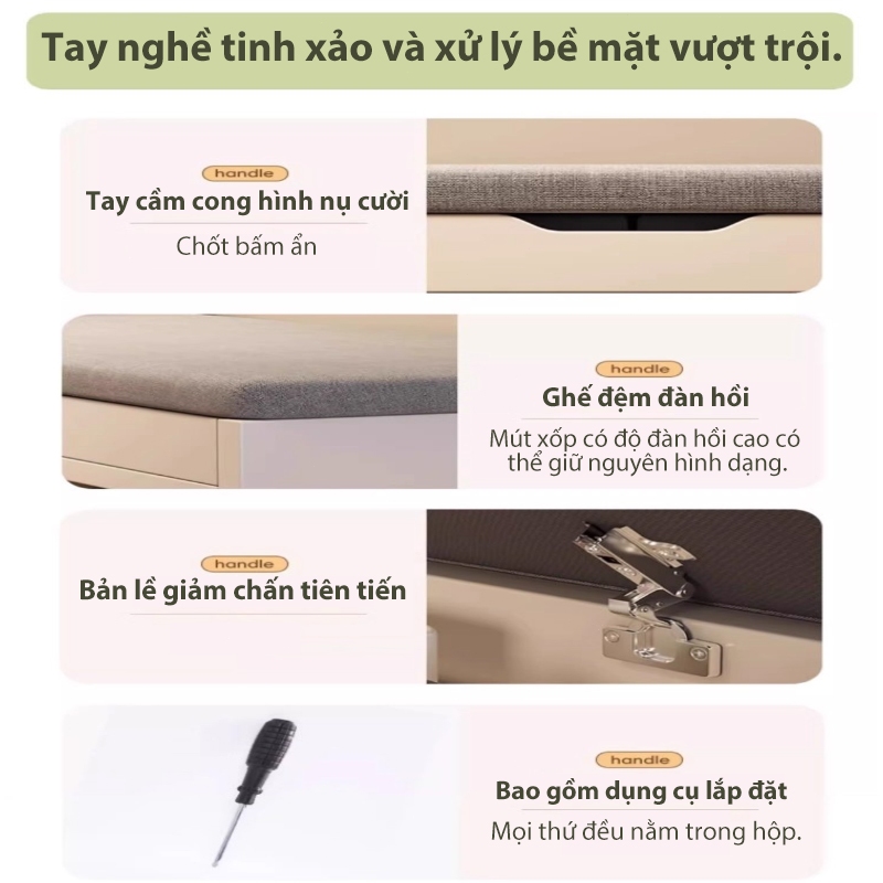 Tủ giày có ghế ngồi  cho phòng khách Thiết kế hiện đại chống ẩm chống mối mọt phù hợp mọi không gian | BigBuy360 - bigbuy360.vn