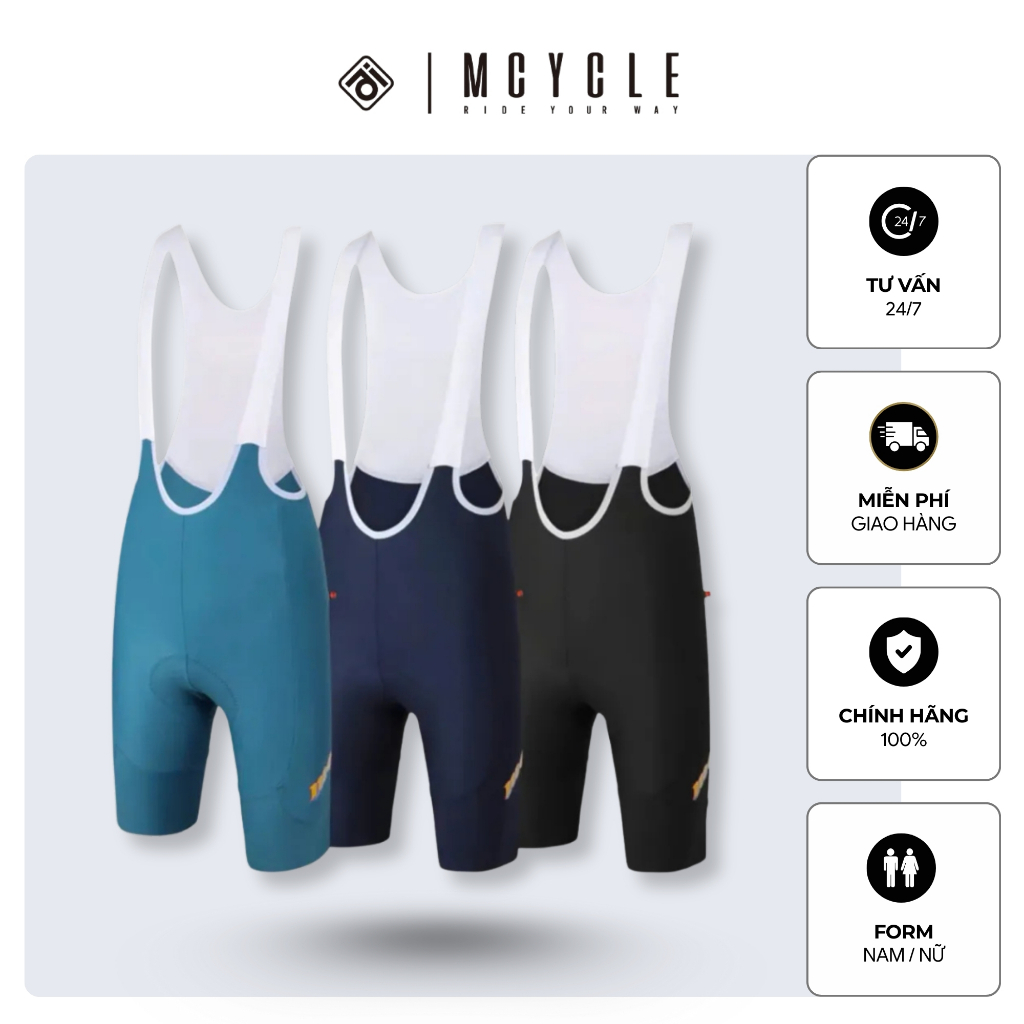 Quần yếm đạp xe nam nữ  Mk093 / MK093w chính hãng Mcycle , đệm Italia , đạp 6-7h liên tục