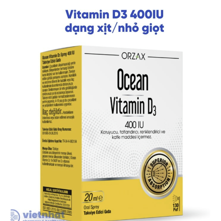 Xịt Ocean D3 Orzax Bổ Sung Vitamin Giúp Xương Và Răng Chắc Khỏe 20ml