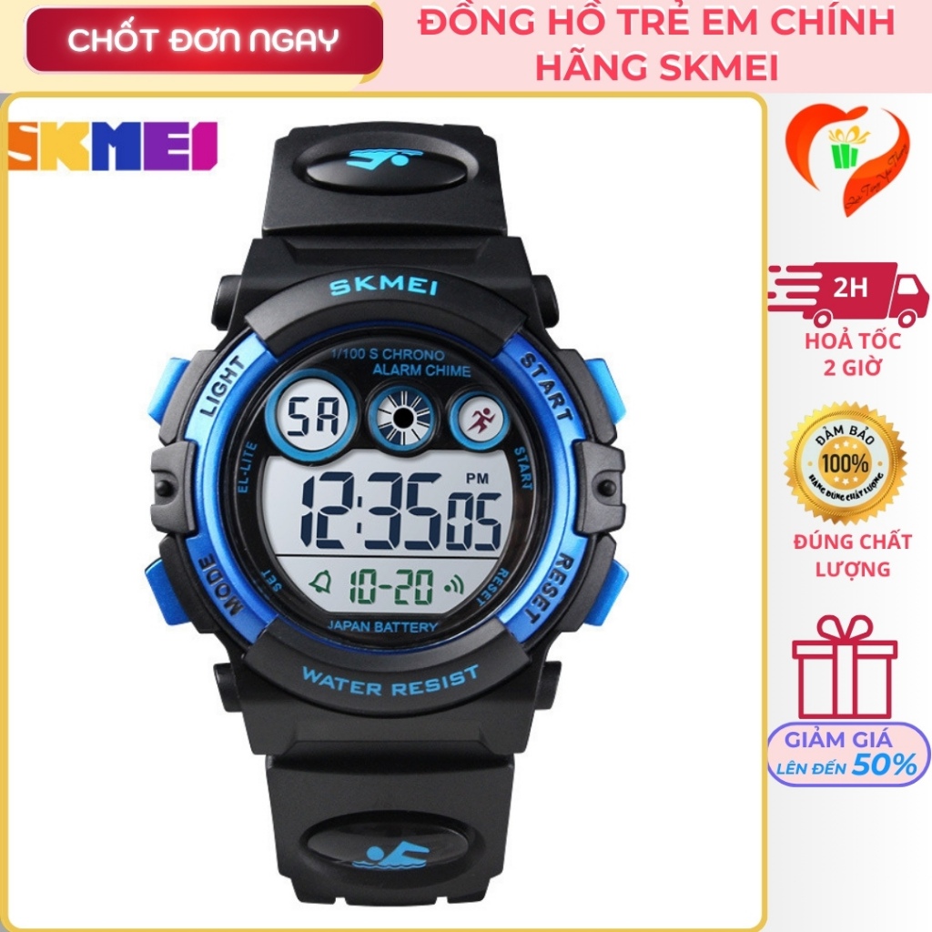 Đồng hồ điện tử trẻ em Skmei 1451 đa chức năng chống nước có đèn led nhiều màu sắc dành cho học sinh