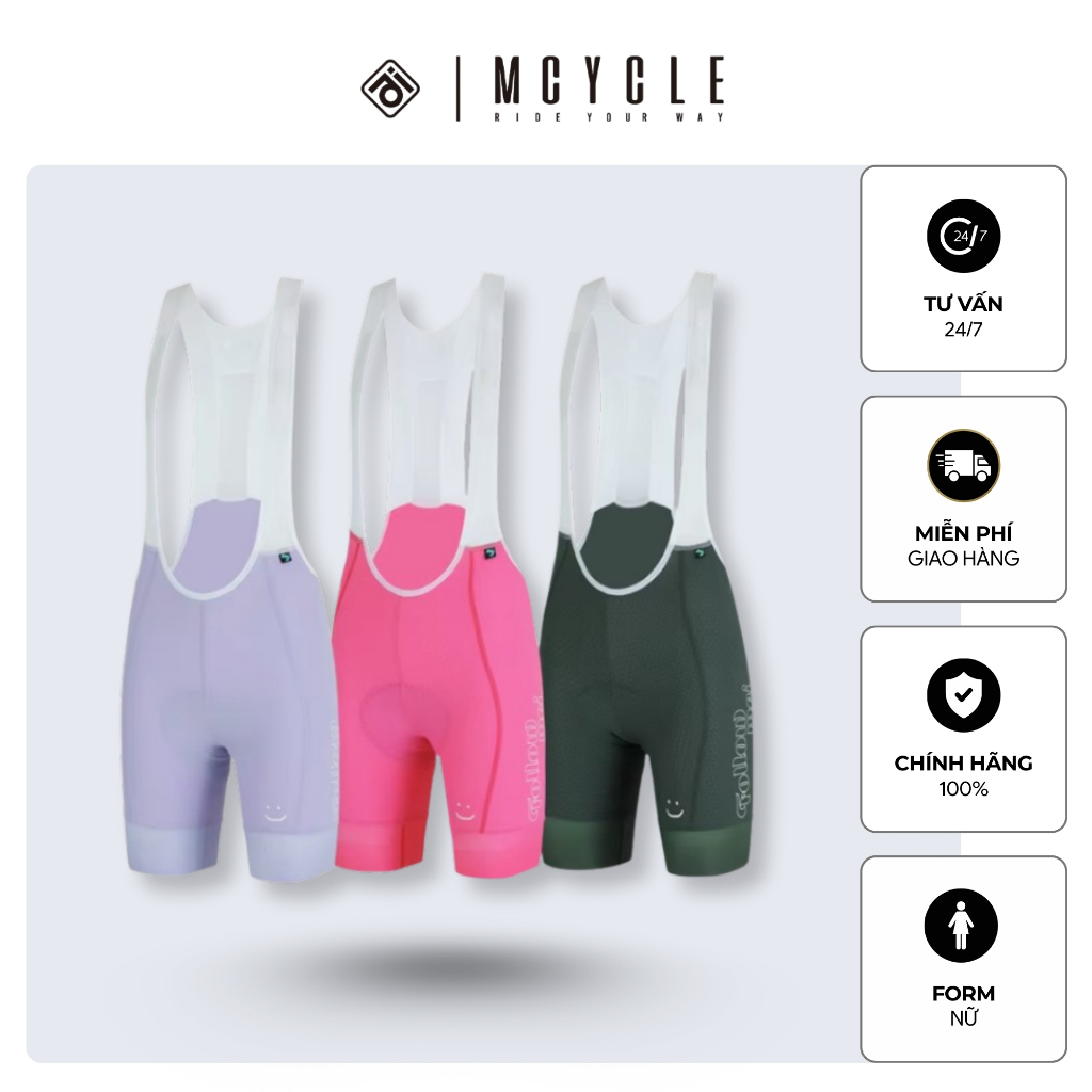 Mẫu quần xe đạp Bib Mcycle Nữ- Follow Mei- MK096 2025 chính hãng Mcycle