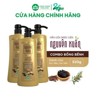 Combo 3 chai Dầu gội dược liệu Nguyên Xuân Bồng bềnh 520g/chai - Dành cho tóc dầu bết