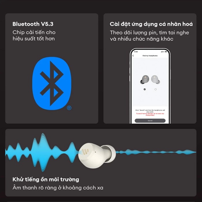 Tai nghe Bluetooth TWS Edifier X3 Lite | Bluetooth 5.3 | Thời Lượng Pin 24 Giờ | Khử Tiếng Ồn Môi Trường | BigBuy360 - bigbuy360.vn