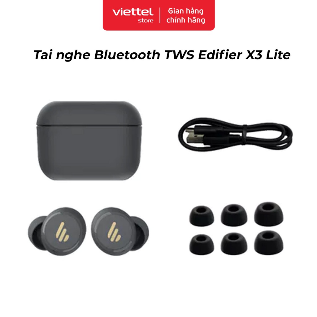 Tai nghe Bluetooth TWS Edifier X3 Lite | Bluetooth 5.3 | Thời Lượng Pin 24 Giờ | Khử Tiếng Ồn Môi Trường | BigBuy360 - bigbuy360.vn