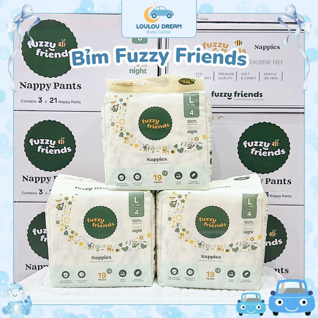 Bỉm dán bỉm quần Fuzzy Friends cao cấp thấm hút tối ưu cho bé từ sơ sinh
