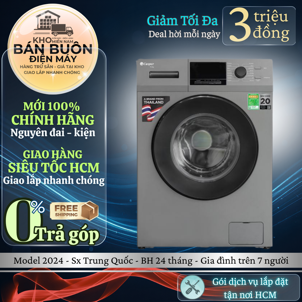 WF-105VG5 Máy giặt Casper Inverter 10.5 kg  phù hơp gia đình từ 7 thành viên WF-105VG5