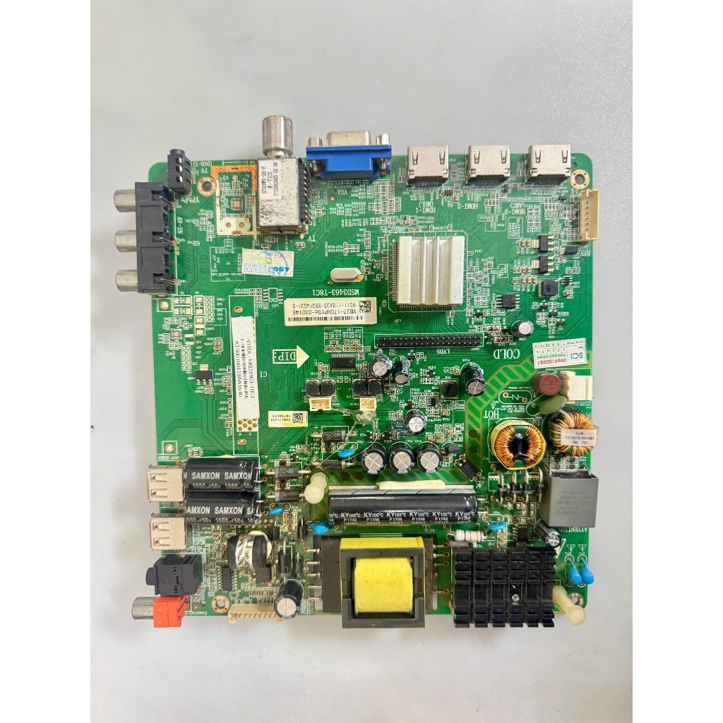 Bo main boar mạch linh kiện tivi tv ASANZO-43AT500 nguồn, xử lý chung chính chủ khiển