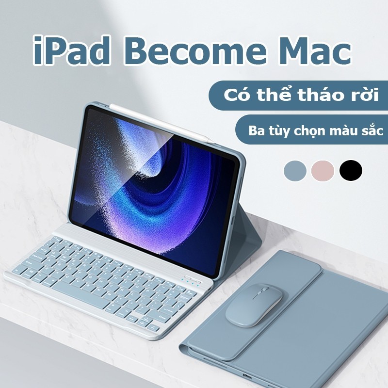 Ốp Bàn Phím Cho iPad Bao da bàn phím từ tính iPad Với bàn phím và chuột không dây với iPad Air 4/5/6/7 thế hệ7/8/9