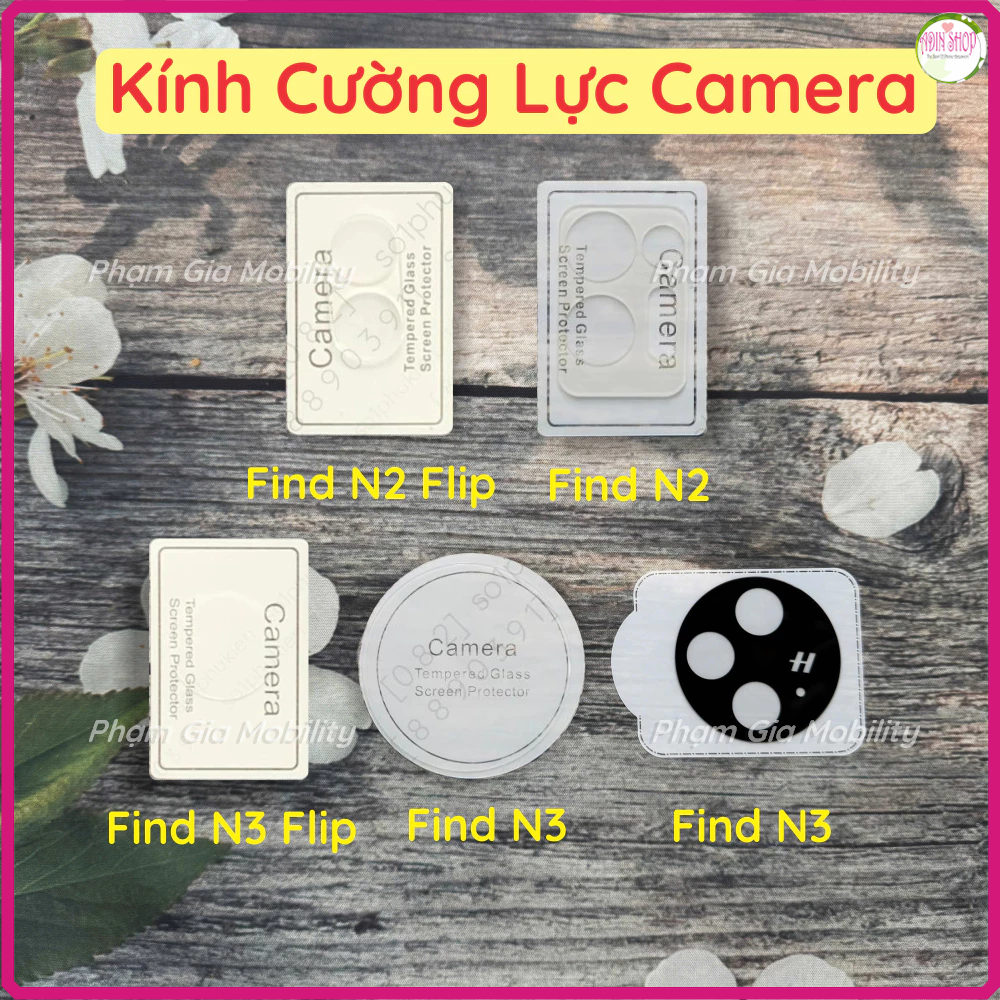 Kính cường lực camera cho Oppo Find N3, N3 Flip (N3Flip)/ Find N2, N2 Flip (N2Flip) trong suốt,đen b