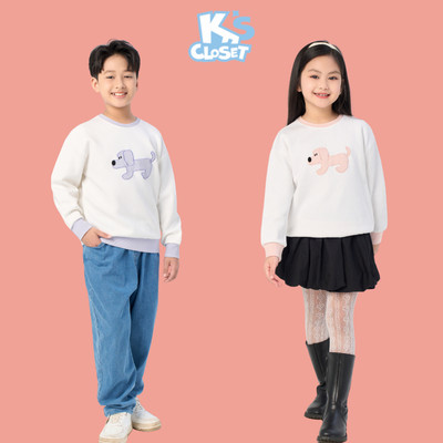 Áo Jumper Dài Tay K'S CLOSET Chất Liệu Cotton Interlock Dành Cho Bé Trai Và Bé Gái Từ 10-55kg (2-14 Tuổi) E031FIF