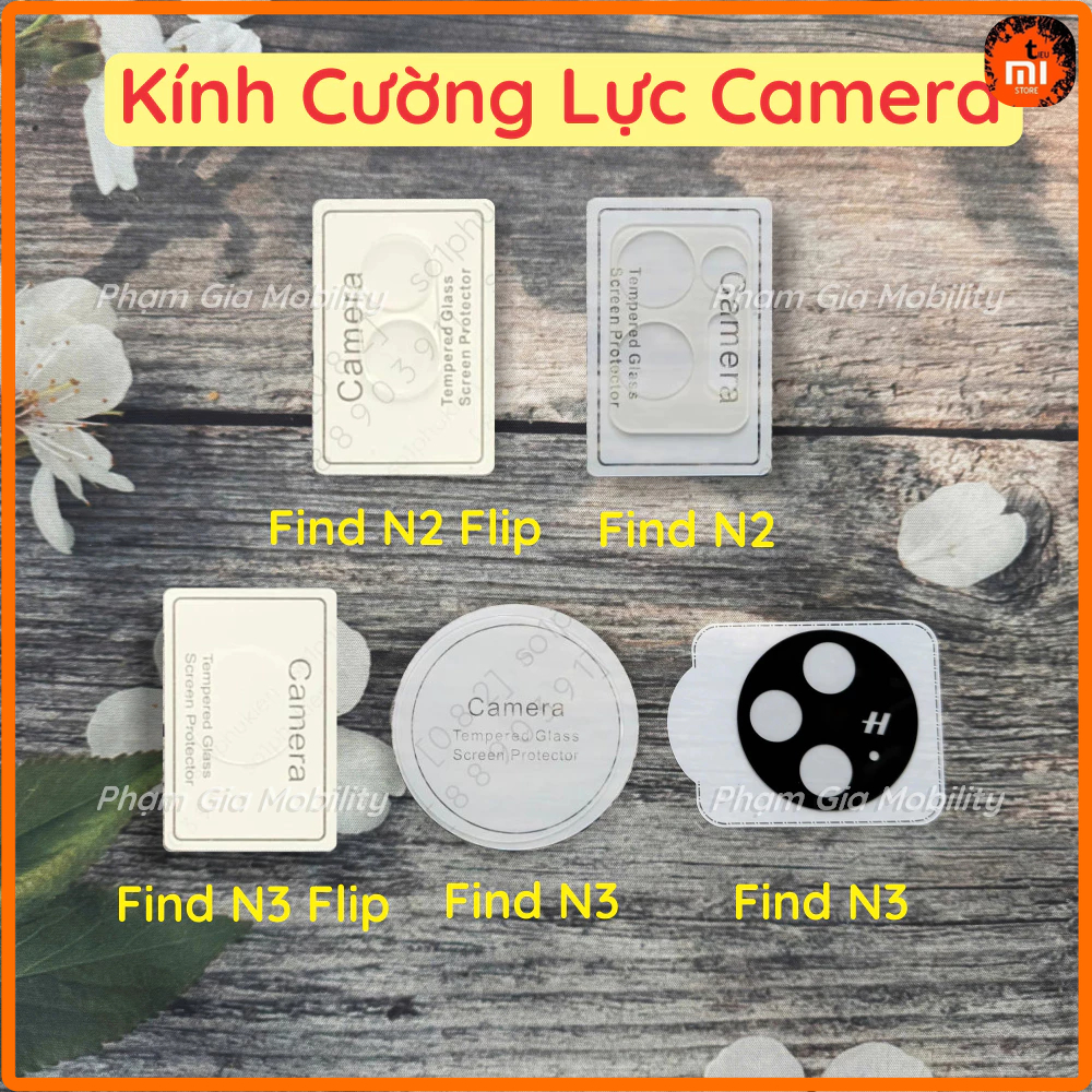 Kính cường lực camera cho Oppo Find N3, N3 Flip (N3Flip)/ Find N2, N2 Flip (N2Flip) trong suốt,đen b