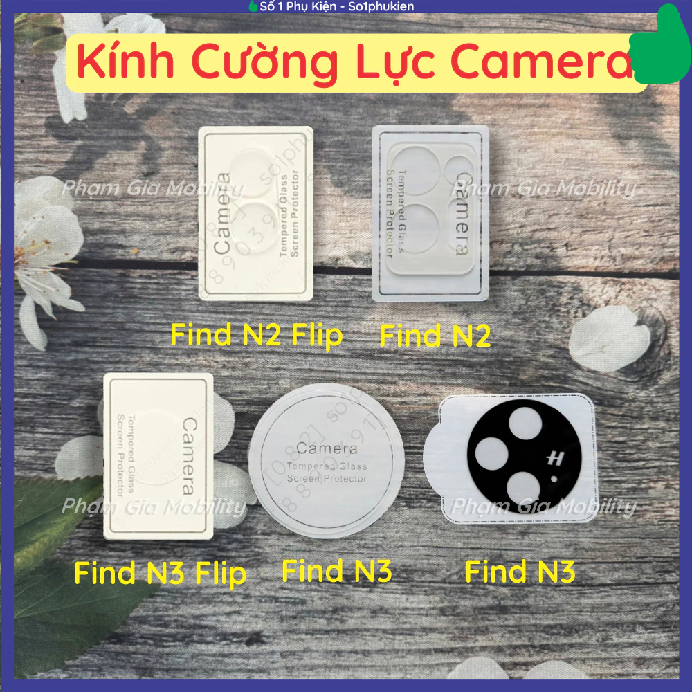 Kính cường lực camera cho Oppo Find N3, N3 Flip (N3Flip)/ Find N2, N2 Flip (N2Flip) trong suốt,đen b
