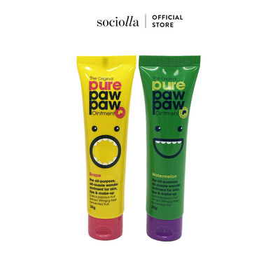 Combo 2  Kem Dưỡng Môi Cấp Ẩm Đa Năng Pure Paw Paw Ointment - Grape & Watermelon 25g
