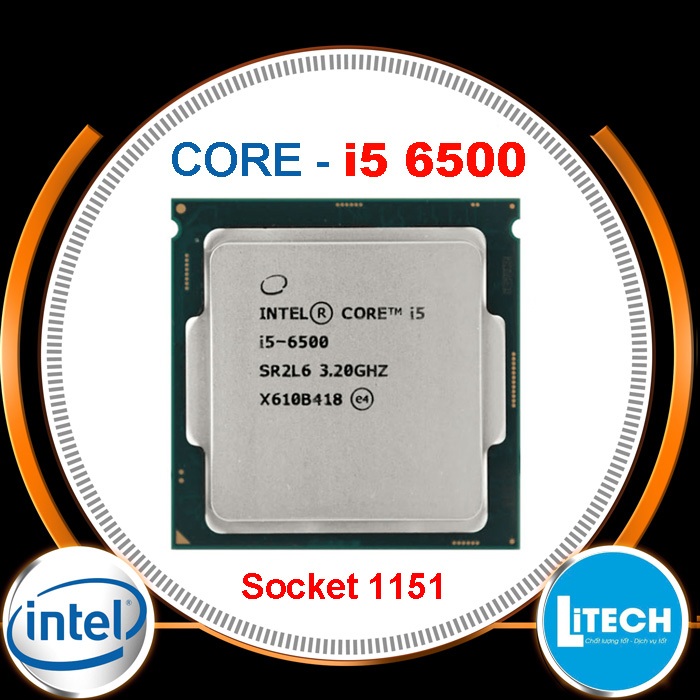 CPU Intel Core i5 6500 | Socket 1151 | 4 Nhân 4 Luồng | 3.2–3.6GHz | Chạy H110 B150 B250 Z170 Z270. 
