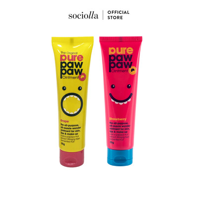 Combo 2 Kem Dưỡng Môi Cấp Ẩm Đa Năng Pure Paw Paw Ointment - Strawberry & Grape 25g