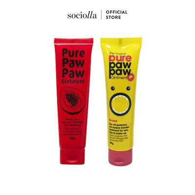 Combo 2 Kem Dưỡng Môi Cấp Ẩm Đa Năng Pure Paw Paw Ointment - Original & Grape 25g