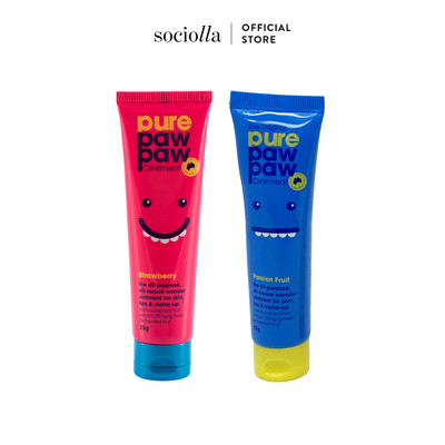 Combo 2 Kem Dưỡng Môi Cấp Ẩm Đa Năng Pure Paw Paw Ointment - Strawberry & Passion Fruit 25g