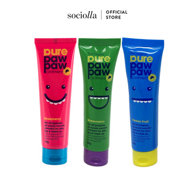 Combo 3 Kem Dưỡng Môi Cấp Ẩm Đa Năng Pure Paw Paw Ointment - Strawberry & Watermelon & Passion Fruit 25g