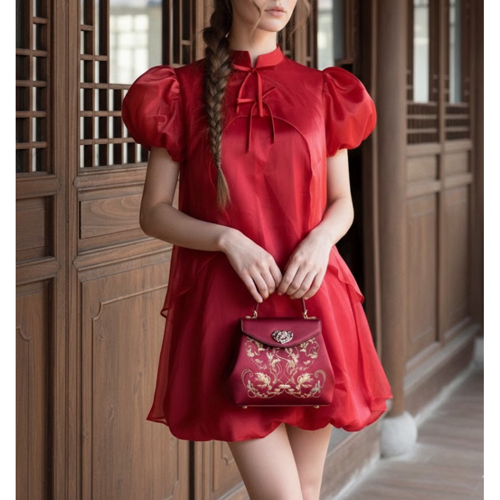 đầm Tết form bí real secondee em pass new giá rẻ, váy dự tiệc