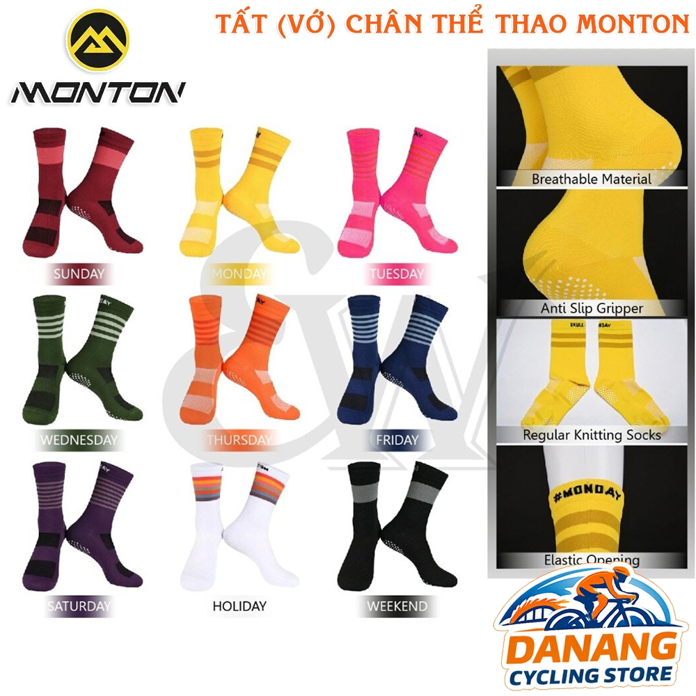 Tất Đạp Xe Thể Thao Skull Knitting Socks MONTON 2021 – Vớ Co Giãn Thoáng Khí