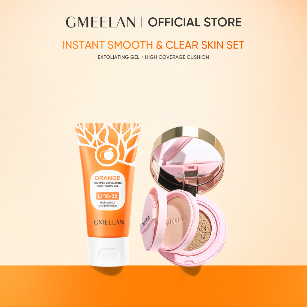 GMEELAN CUSHION BLACK TRUFFLE BHA HIGH COVER 2-IN-1 PINK CUSHION + GMEELAN GEL TẨY TẾ BÀO CHẾT TÁC Đ
