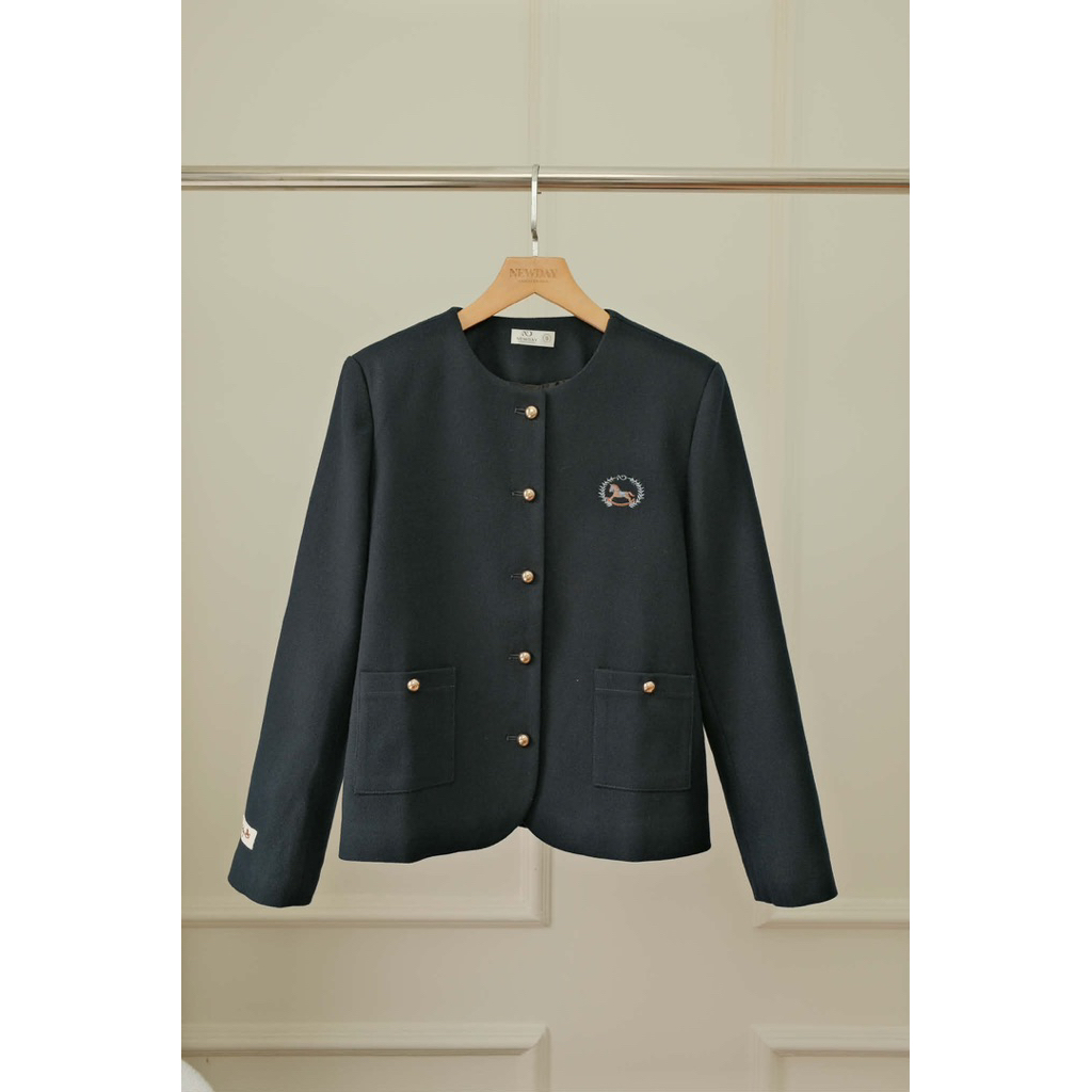 Áo Dạ Suông Thêu Hoạ Tiết Ngựa Foal Newday