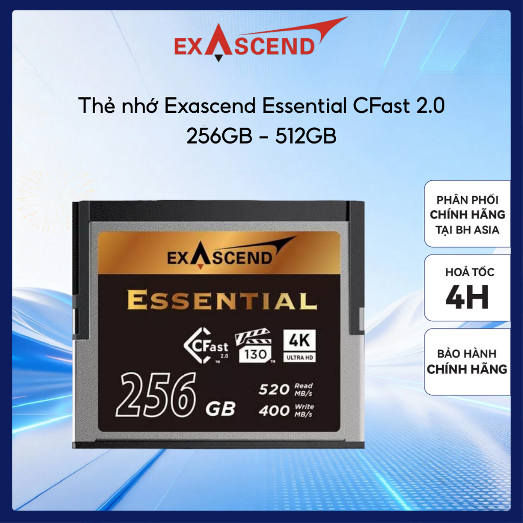 Thẻ nhớ Exascend Essential CFast 2.0 256GB - 512GB
