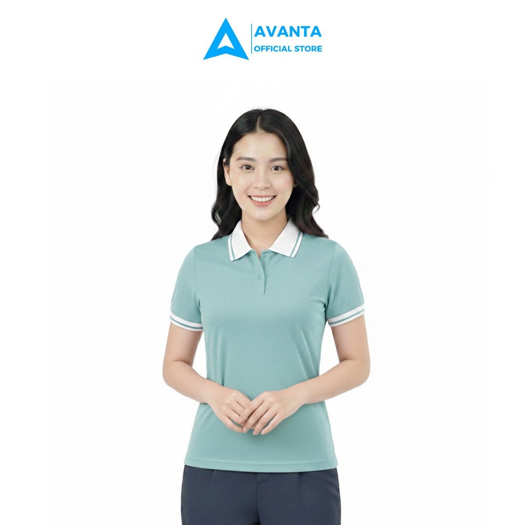 Áo polo nữ xanh mint viền vải Pique Cotton mắt chim mềm mát không bai xù AVANTA dáng trẻ trung APL03