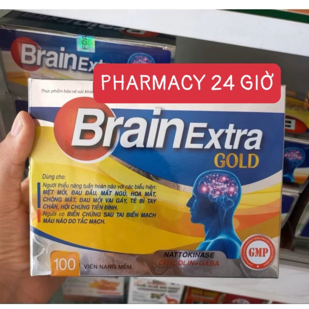 Bổ não Brain Extra gold 100 viên date xa(mẫu mới)