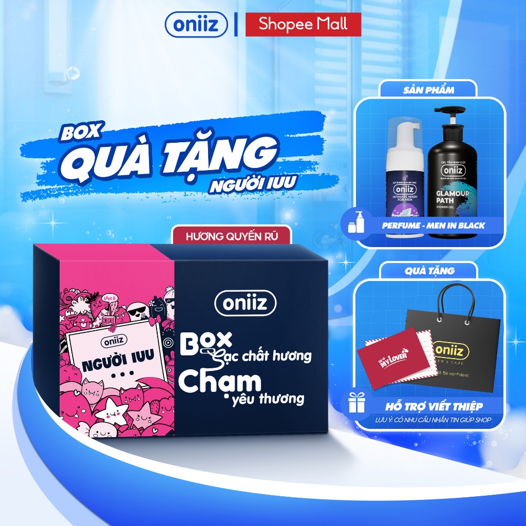 Quà Tặng Người IUU - Hương Quyến Rũ Oniiz | Sữa tắm hương nước hoa Men In Black 500ml, Bọt vệ sinh n