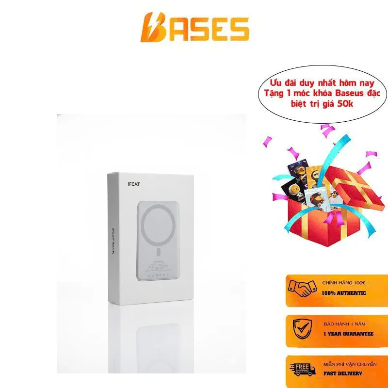 Sạc Dự Phòng Kiêm Sạc Không Dây Mag.safe 10000mah IFCAT