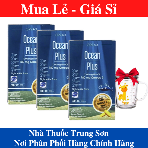 [HÀNG CHÍNH NGẠCH] COMBO 3 HỘP Ocean Plus Omega-3 Hộp 30 viên Tinh Khiết Đậm Đặc ORZAX Nhập Khẩu Châ