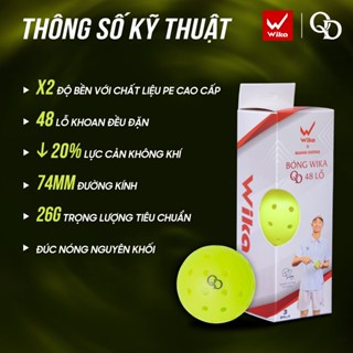 Quả Bóng Pickleball Wika Quang Dương 48 Lỗ Chính Hãng, Hộp 3 Bóng Thi Đấu Tiêu Chuẩn