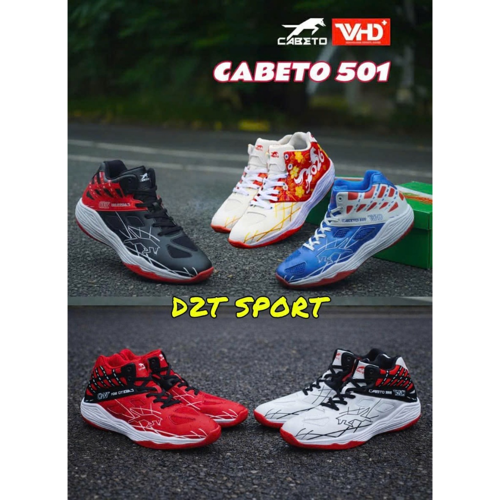 VHD CABETO 501 - Giày Thể Thao Bóng Chuyền CABETO 501 Sói Đầu Đàn Êm Bền Đẹp Chuyên Cày Bê Tông Khôn