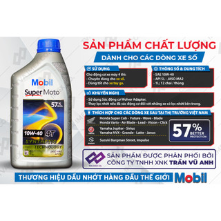 [Dạng thùng] Nhớt Mobil Super Motor 10W40 (1 thùng 12 chai) - Mobil 10w40