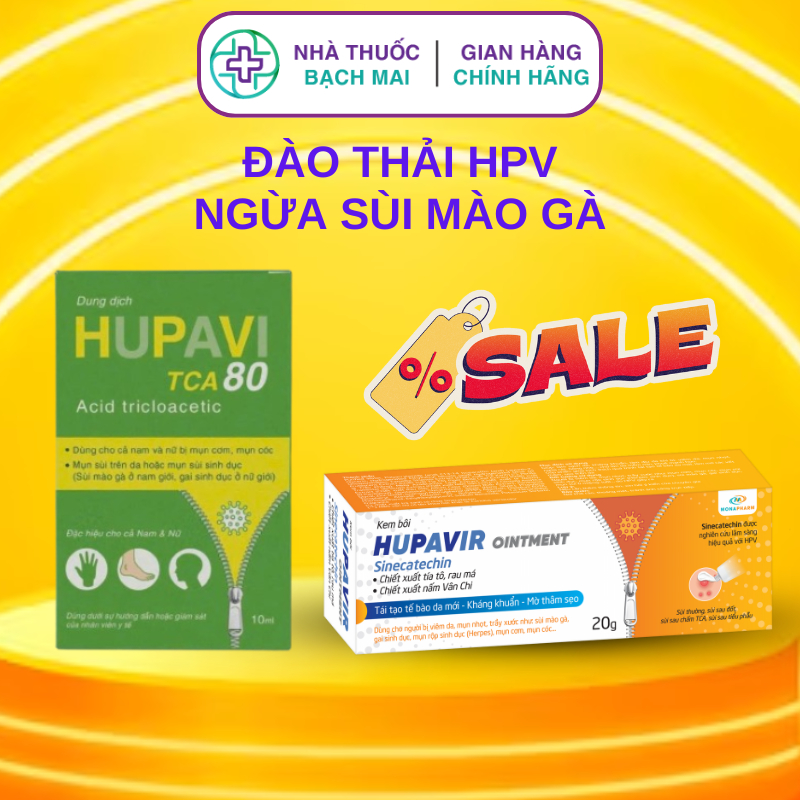 Dung dịch HUPAVIR TCA, Kem Bôi Hupavir chấm mụn sùi HPV, mụn cơm, mụn 10ml