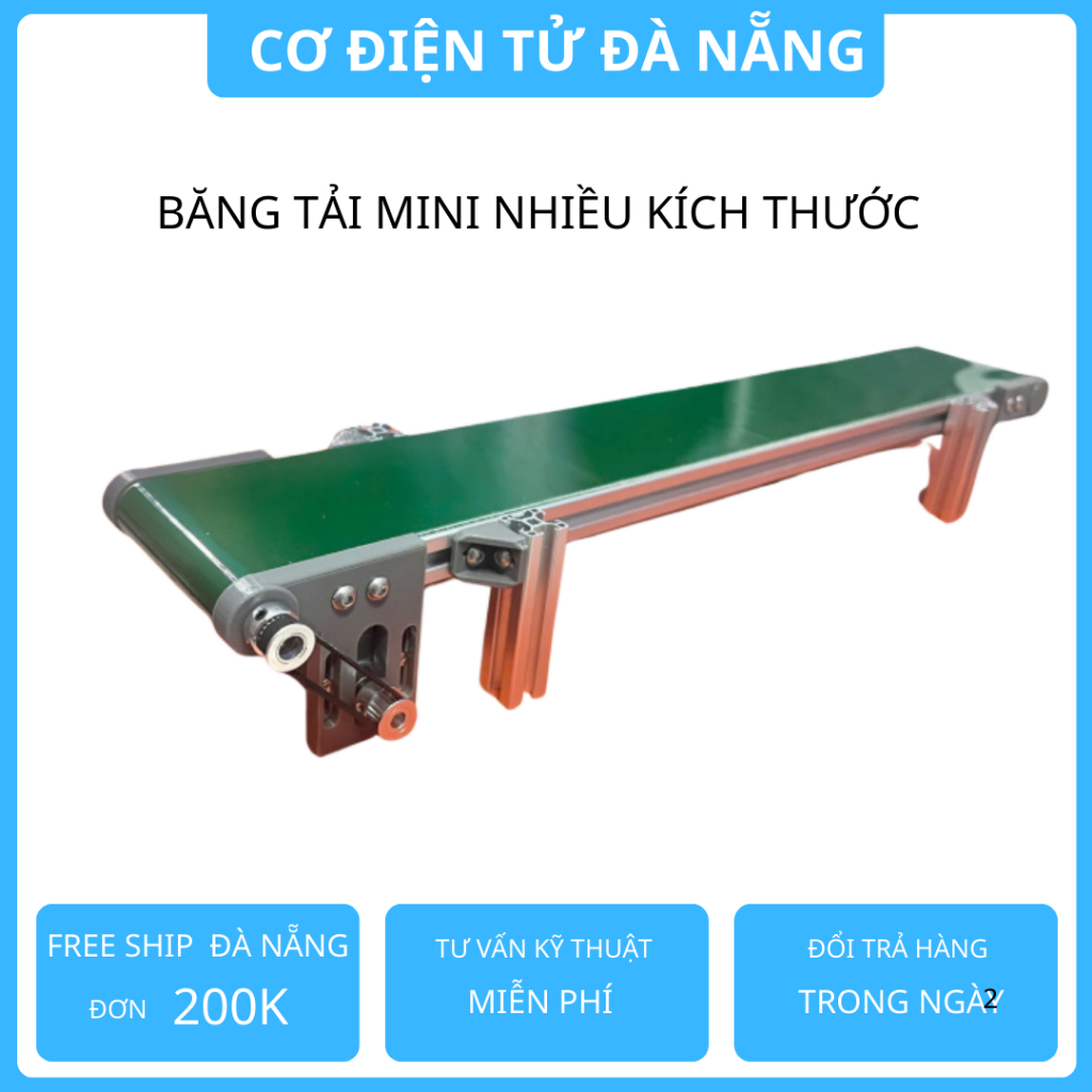 Băng tải mini DC 12V / 24V – Băng chuyền mini DIY – Dài 30–100cm – Robot, tự động hóa, đồ án