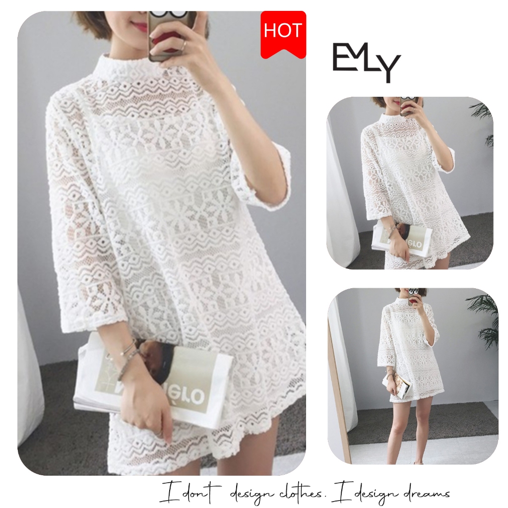 Đầm len dáng suông Emilyshop ulzzang