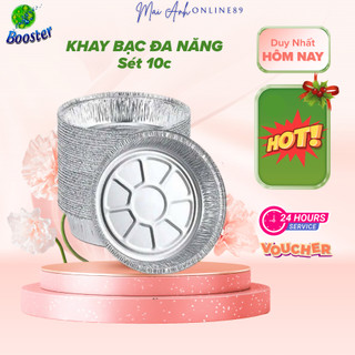 Khay giấy bạc lót nồi chiên không dầu, lò nướng, Đĩa bạc đa năng tiện lợi kt 22cm