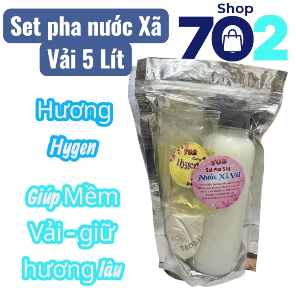 Combo Kit Tự Pha Nước Xả Vải 5 Lít Giúp Vải Mềm Mại Lưu Hương Lâu